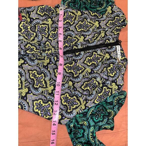 Alice + Olivia • Brylee Tie-Front Bell-Sleeve Romper • SZ 0 • Retail $375 - Picture 10 of 12